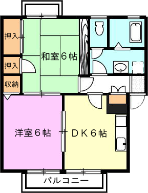 メナージュ 2DK 間取図